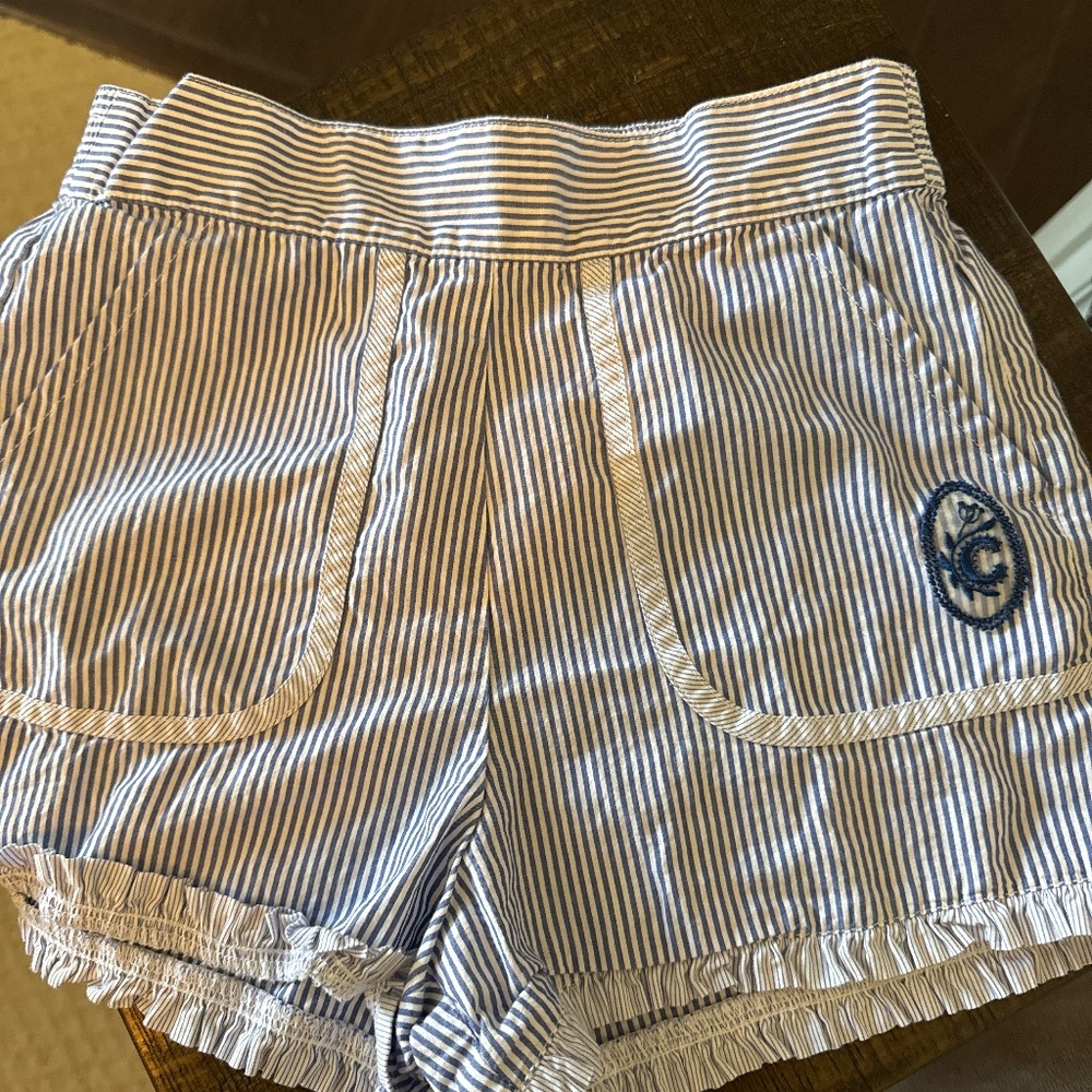Chloe Blue and White Striped Kids Shorts